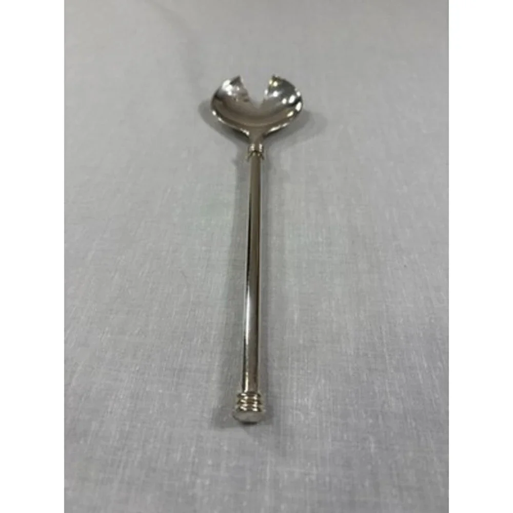 Vntg Silver Plated Serving Spoon Mid Century Modern Made In Italy